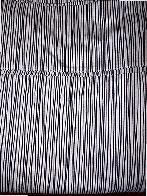 1 Pair Pillowcases Modernist KING 20x40 300TC Cotton Blend Blue Lines