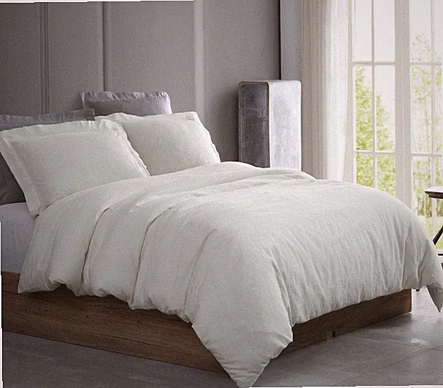 3pc Duvet Cover Bedding Set – Linen Cotton with Hemstitch Design