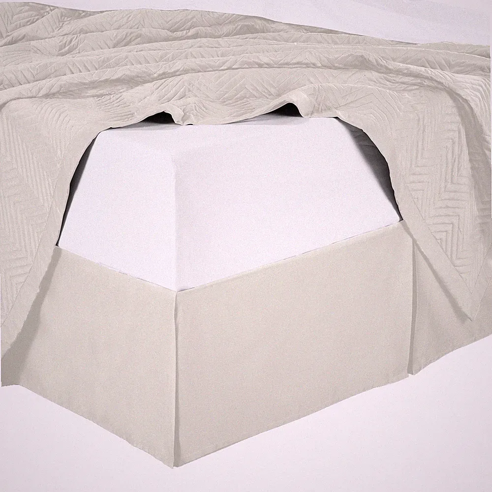 650 Wrinkle Free Cotton Blend Split Corners Bed Skirts 15 Inches Drop