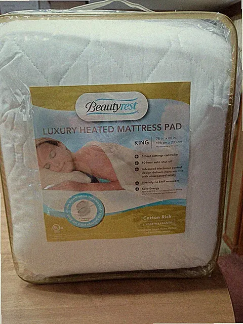 Beautyrest Cotton Blend Heated Mattress Pad 5-Setting Heat Controllers KING NEW
