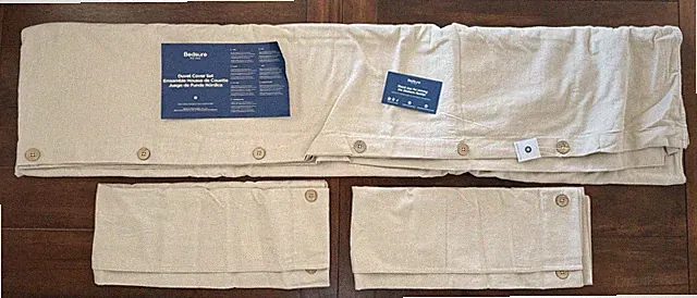 Bedsure Linen Cotton Blend Duvet Cover Set 3 Pcs KING size (Linen Color)