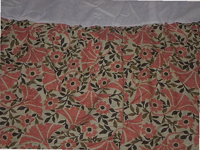 CHAPS FLORAL SALMON RED/TAN/BROWN WESTERN KING BEDSKIRT 14 DROP