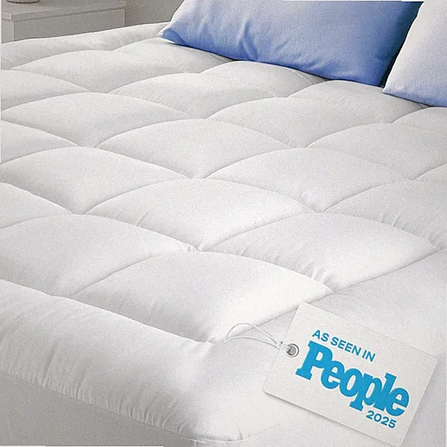 Cloud-Like Full Size Mattress Topper - 100% Cotton Top Mattress Pad for Back Pai