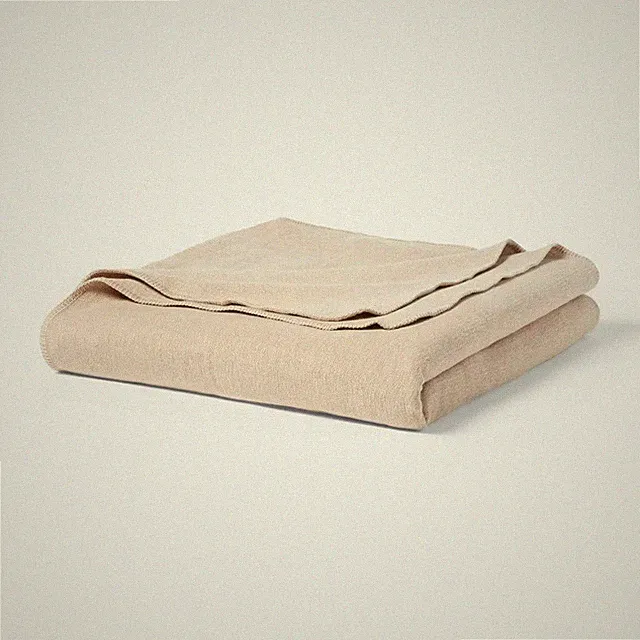 Full/Queen Brushed Cotton Blanket Solid Khaki - Threshold