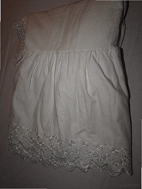 HOME CLASSICS White Eyelet Full Cotton-Blend Bed Skirt Dust Ruffle 15” Drop