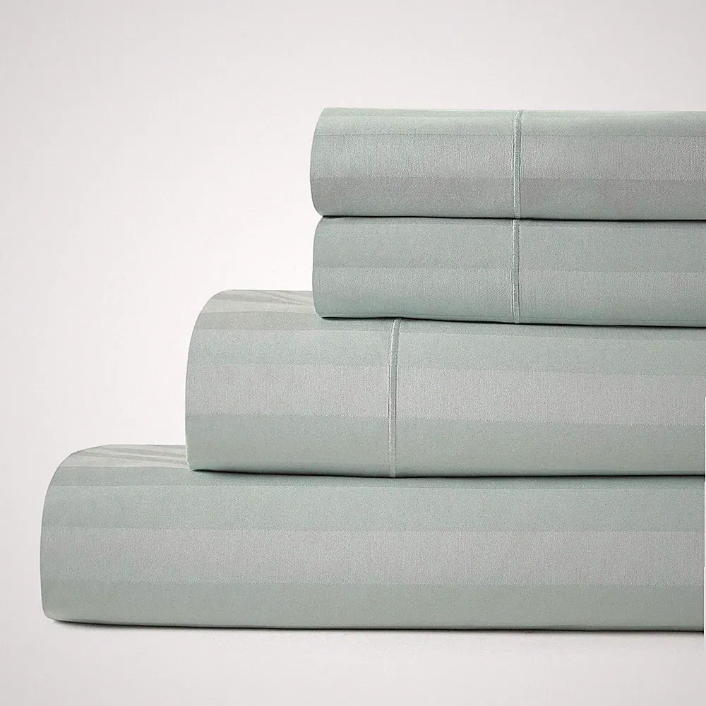 Hotelier Egyptian Cotton Blend Smoke Stripe Queen Sheet Set ~ NWT!