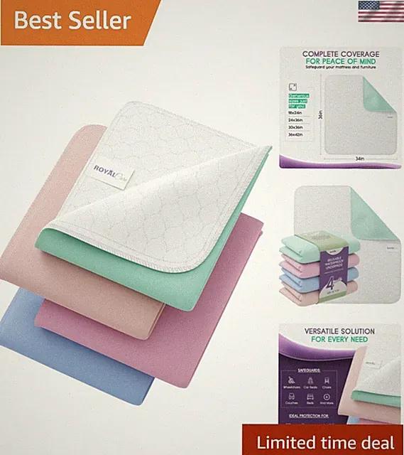 Incontinence Bed Pads Reusable Waterproof Mattress Protectors 4 Pack