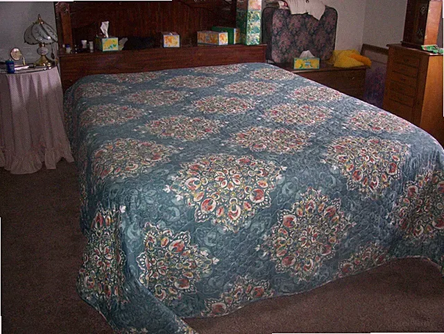 KING Reversable Quilted Bedspread Set Two Pillow Shams Cotton Blend Fits Queen