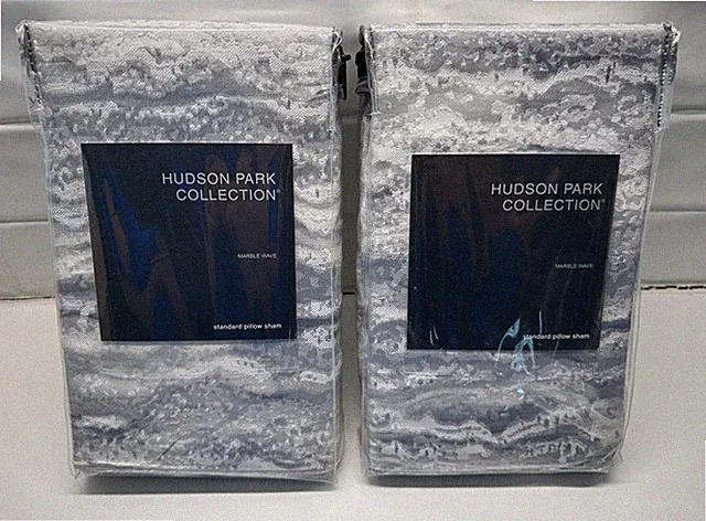Lot of 2 NEW Hudson Park Marble Wave Standard Pillow Sham FREE Shipping
