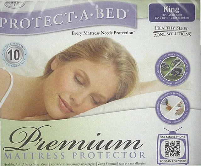 Protect-A-Bed Premium Cotton Terry Cloth Waterproof Mattress Protector King SIze