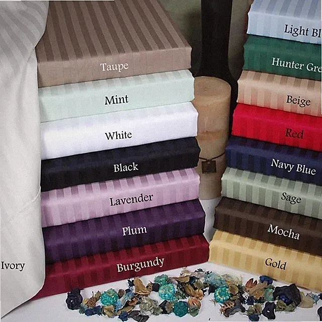 Queen Size Pretty Bedding Select Item 1000 TC 100% Cotton Stripe Colors
