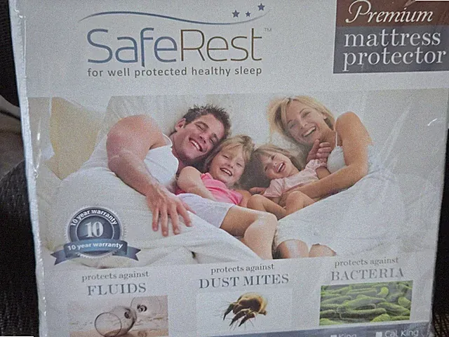 Safe Rest Premium Mattress Protector White NIP Full Size