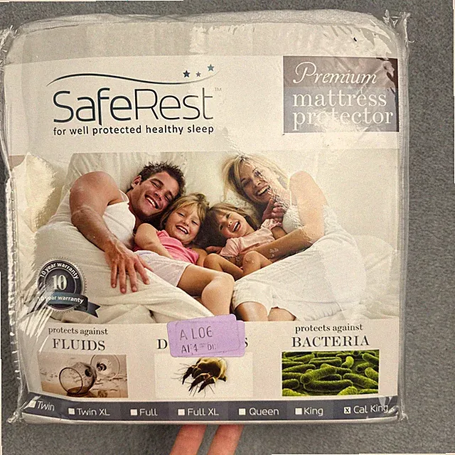 SafeRest Mattress Protector California King White Waterproof Hypoallergenic NEW