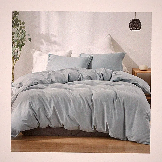 Simple&Opulence French Linen Duvet Cover Set 104"x 92"- 3 Pieces (1 Comforter...