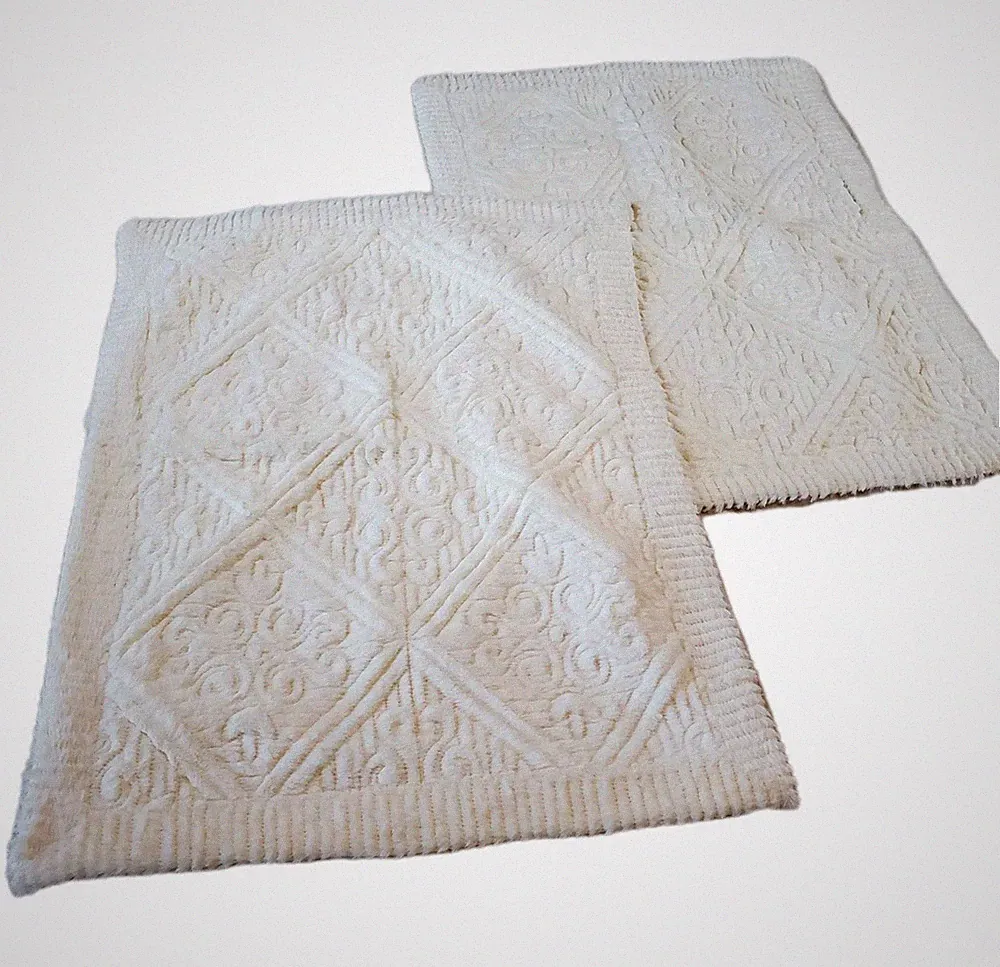 Plush Pillow Shams Standard Ivory Set of 2 Cotton Blend 20x26" Soft