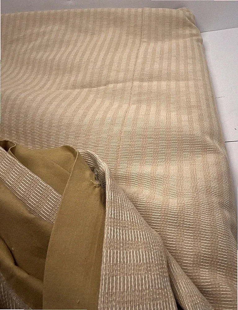 Vtg USA Striped Legacy Queen Duvet Cover cotton blend tan